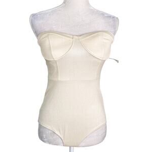 L'Atiste by Amy Strapless Shapewear Bodysuit Medium Beige New